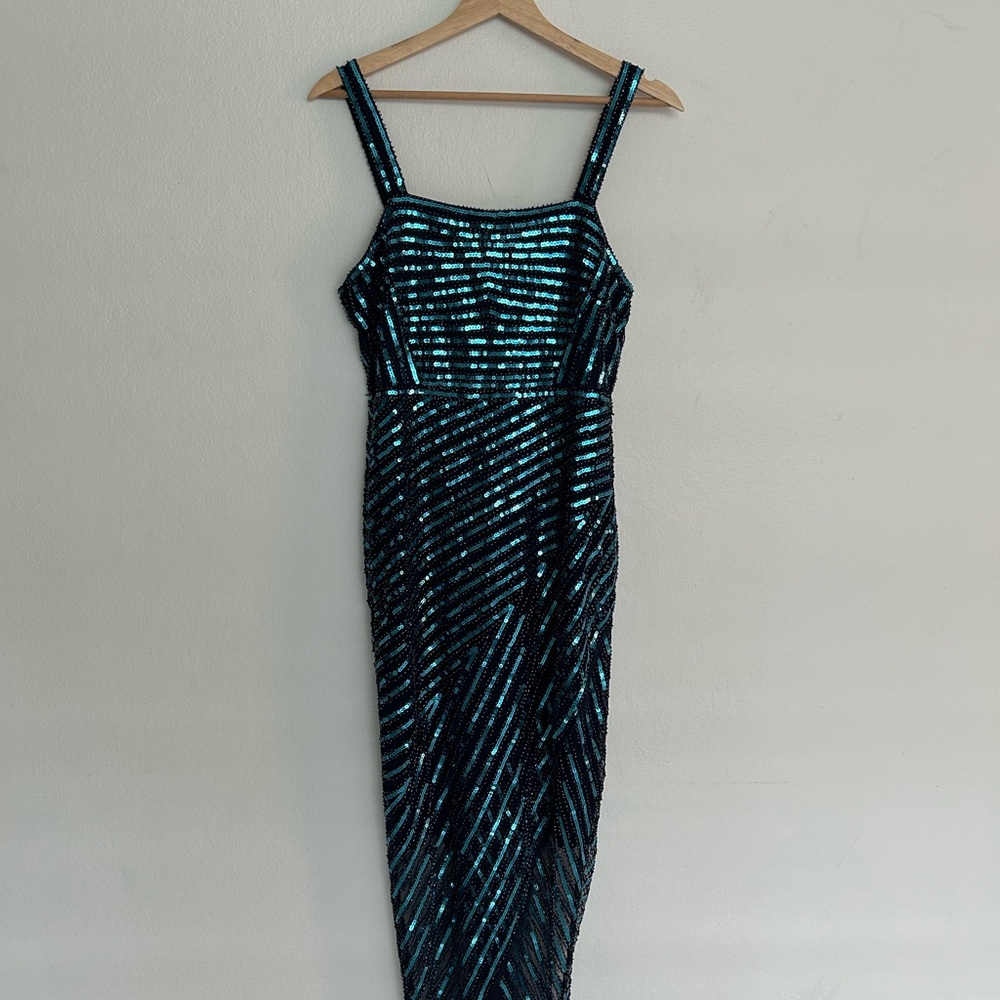NWT Blue Sequin Midi Dress